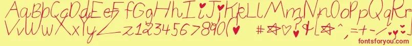 Elizajane Font – Red Fonts on Yellow Background