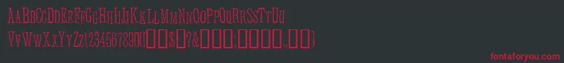 フォントAnhedoni – 黒い背景に赤い文字