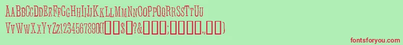 Шрифт Anhedoni – красные шрифты на зелёном фоне