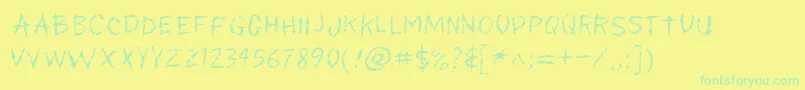フォントMyscars – 黄色い背景に緑の文字