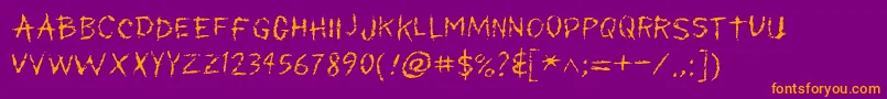 Myscars-Schriftart – Orangefarbene Schriften auf violettem Hintergrund