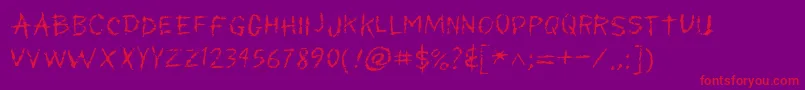Myscars-Schriftart – Rote Schriften auf violettem Hintergrund