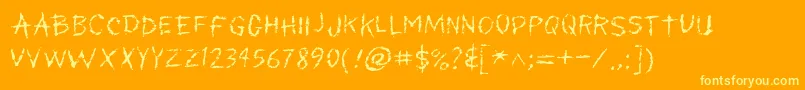 Myscars Font – Yellow Fonts on Orange Background
