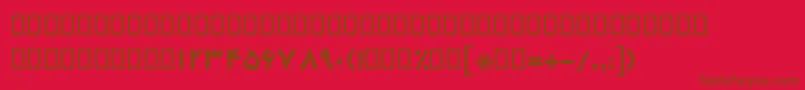 フォントBMehrBold – 赤い背景に茶色の文字