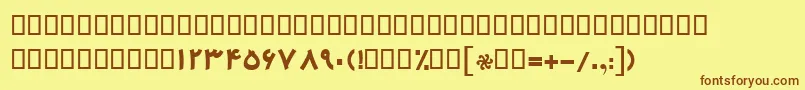 BMehrBold Font – Brown Fonts on Yellow Background