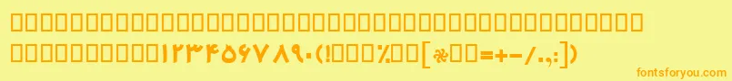 BMehrBold Font – Orange Fonts on Yellow Background