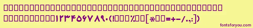 BMehrBold Font – Purple Fonts on Yellow Background