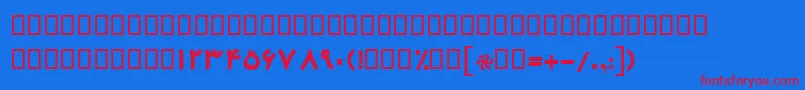 BMehrBold Font – Red Fonts on Blue Background