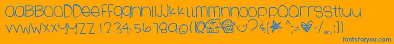 Lovesweets Font – Blue Fonts on Orange Background