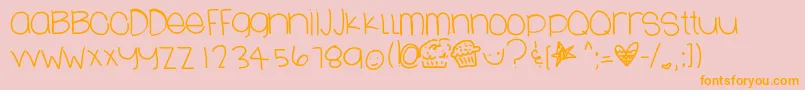 Lovesweets Font – Orange Fonts on Pink Background