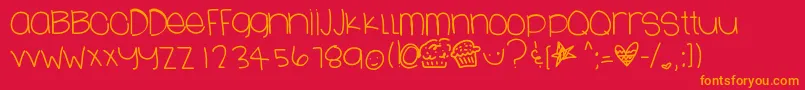 Lovesweets Font – Orange Fonts on Red Background