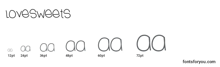 Lovesweets Font Sizes