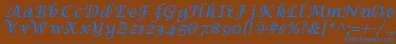 SymphonyInAbc Font – Blue Fonts on Brown Background