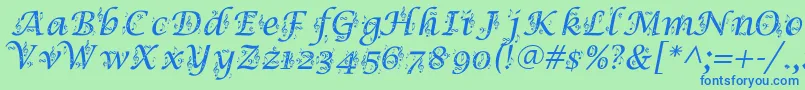 SymphonyInAbc Font – Blue Fonts on Green Background