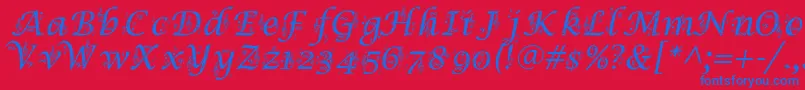 SymphonyInAbc Font – Blue Fonts on Red Background