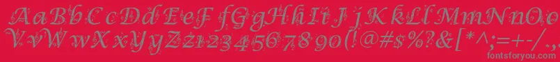 SymphonyInAbc Font – Gray Fonts on Red Background