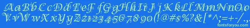 SymphonyInAbc Font – Green Fonts on Blue Background