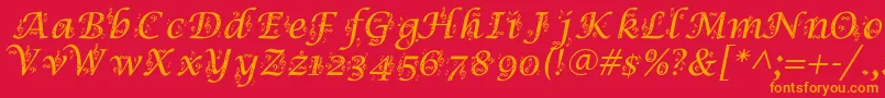 SymphonyInAbc Font – Orange Fonts on Red Background