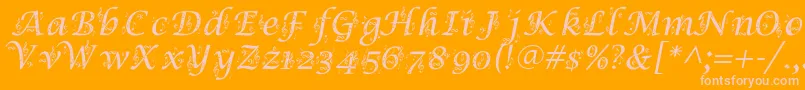 SymphonyInAbc-Schriftart – Rosa Schriften auf orangefarbenem Hintergrund