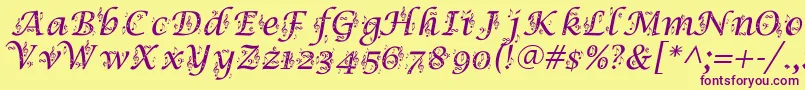 Más sobre la fuente SymphonyInAbc fuente SymphonyInAbc – Fuentes Moradas Sobre Fondo Amarillo
