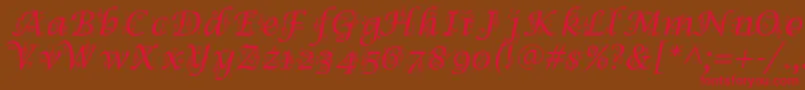SymphonyInAbc Font – Red Fonts on Brown Background