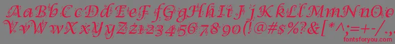 Шрифт SymphonyInAbc – красные шрифты на сером фоне