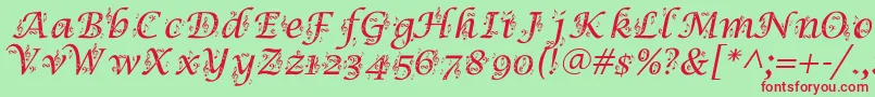 SymphonyInAbc Font – Red Fonts on Green Background
