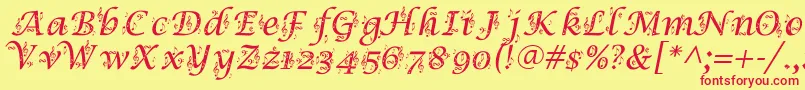 SymphonyInAbc Font – Red Fonts on Yellow Background