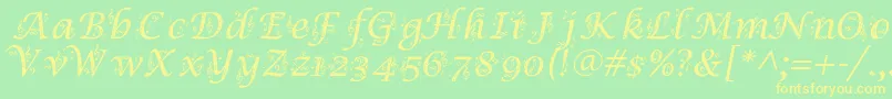 SymphonyInAbc Font – Yellow Fonts on Green Background