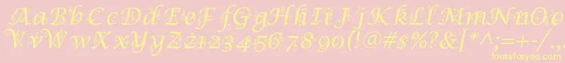 SymphonyInAbc-Schriftart – Gelbe Schriften auf rosa Hintergrund