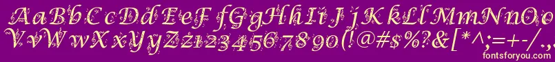 SymphonyInAbc Font – Yellow Fonts on Purple Background