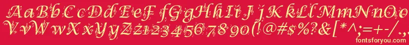 SymphonyInAbc Font – Yellow Fonts on Red Background