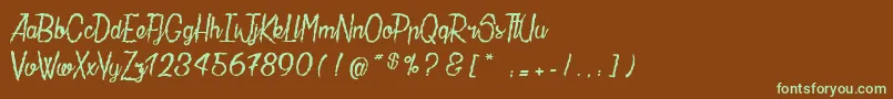 LaMaisonDePapier Font – Green Fonts on Brown Background