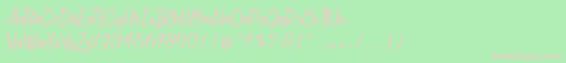 フォントLaMaisonDePapier – 緑の背景にピンクのフォント