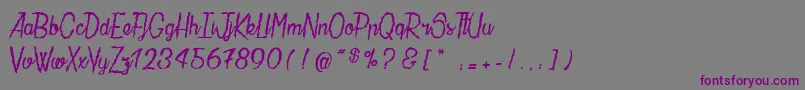 Шрифт LaMaisonDePapier – фиолетовые шрифты на сером фоне