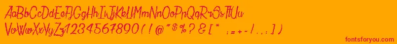 LaMaisonDePapier Font – Red Fonts on Orange Background