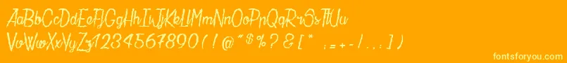 LaMaisonDePapier Font – Yellow Fonts on Orange Background