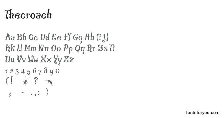 A fonte Thecroach – alfabeto, números, caracteres especiais