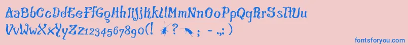 Thecroach Font – Blue Fonts on Pink Background