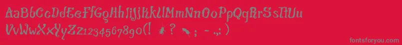 Thecroach Font – Gray Fonts on Red Background