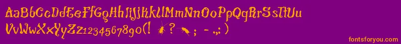 Thecroach Font – Orange Fonts on Purple Background