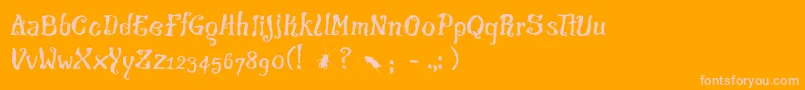 Thecroach Font – Pink Fonts on Orange Background