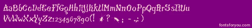 Thecroach Font – Pink Fonts on Purple Background