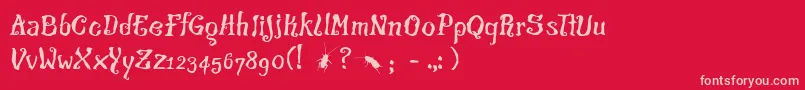 Thecroach Font – Pink Fonts on Red Background