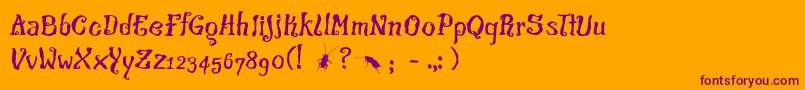 Thecroach Font – Purple Fonts on Orange Background