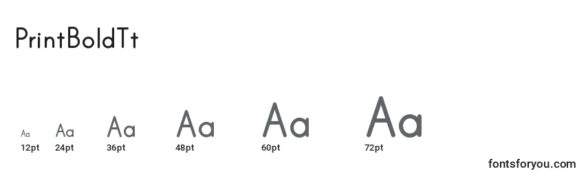 Größen der Schriftart PrintBoldTt