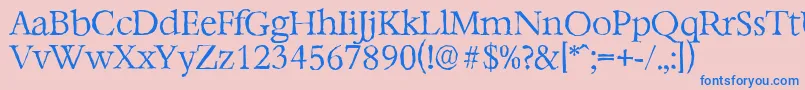 BernsteinantiqueLightRegular-Schriftart – Blaue Schriften auf rosa Hintergrund