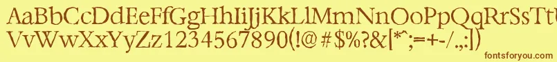 BernsteinantiqueLightRegular Font – Brown Fonts on Yellow Background