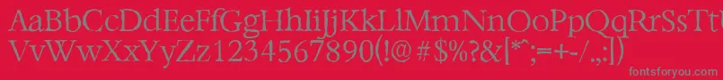 BernsteinantiqueLightRegular-Schriftart – Graue Schriften auf rotem Hintergrund