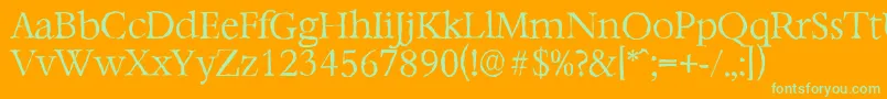 BernsteinantiqueLightRegular Font – Green Fonts on Orange Background